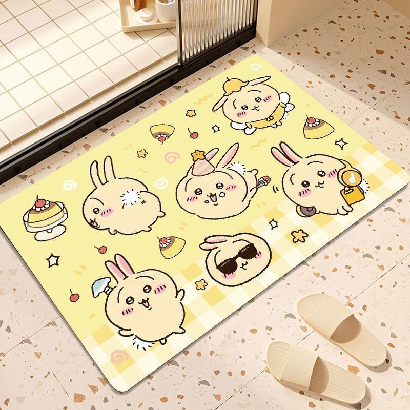 Cartoon Animal Chii Kawa Usagi Carpet Mat Cute Kawaii Chiikawa Rug Soft Non-Slip Home Decoration For Kids Room Welcome Mat