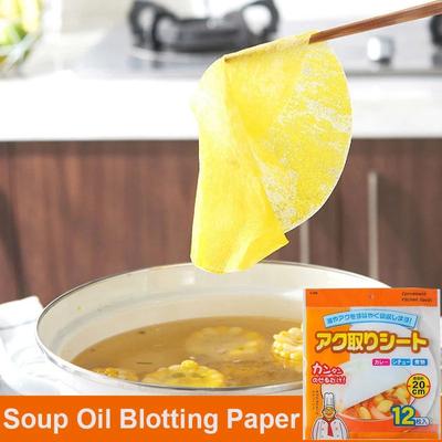 48 Blatt lebensmittelechte ölabsorbierende Blätter, Küchenöl-Absorptionspapier zum Kochen, Braten & Abschöpfen von Suppenfett