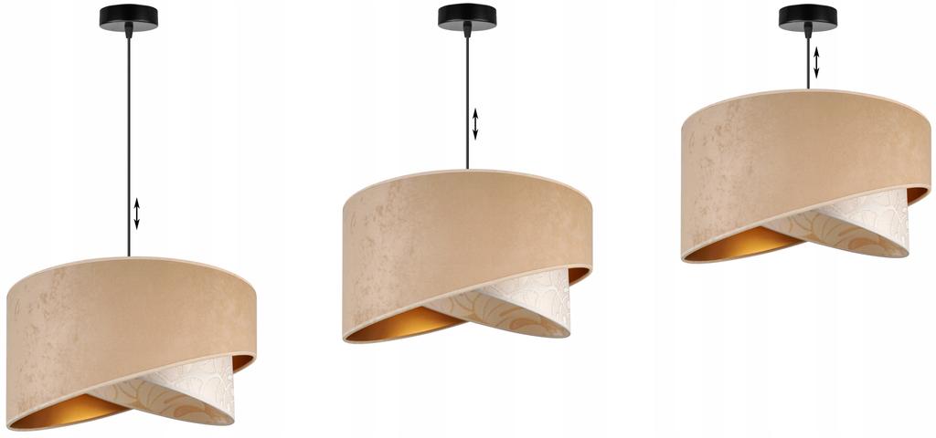 CEILING HANGING LAMP, SLANT LAMPSHADE, LEAVES, 45 Cm