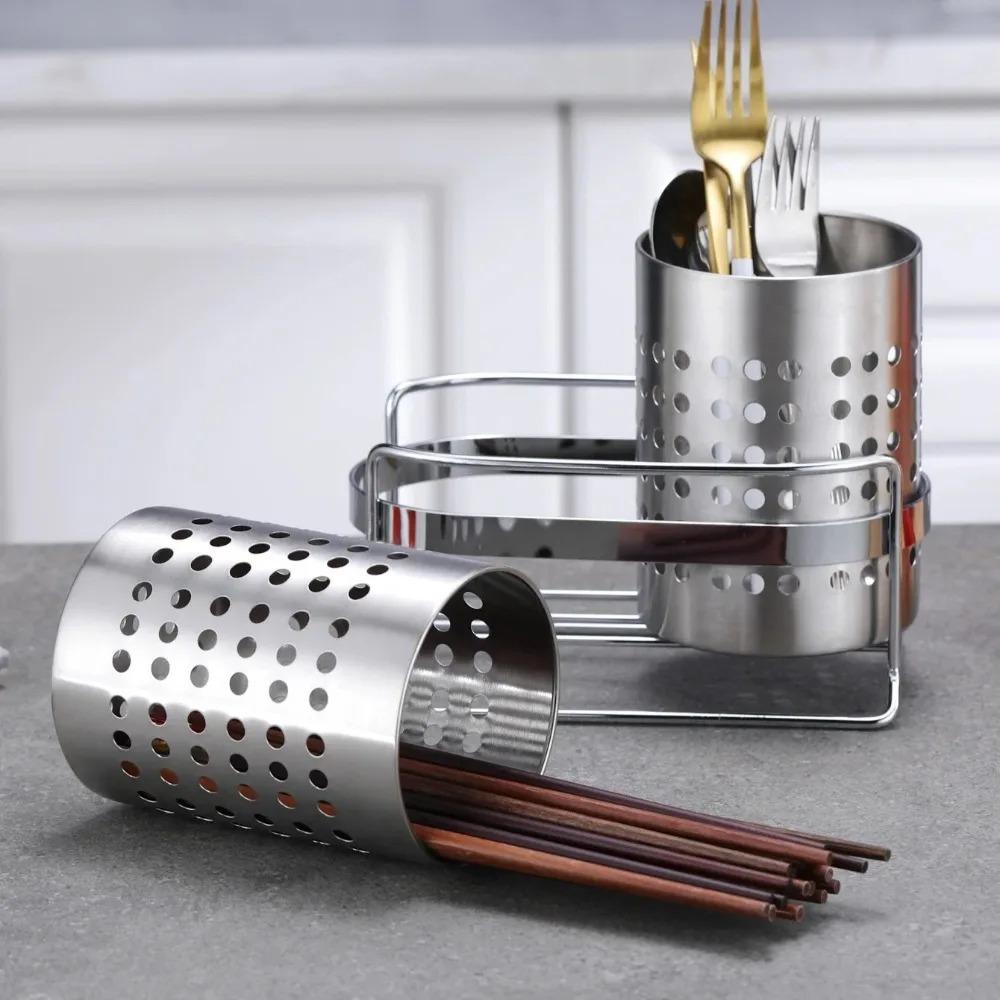 Well-ventilated Cutlery Holder Drain Cutlery Basket Multi-functional Dinnerware Organizer Fork