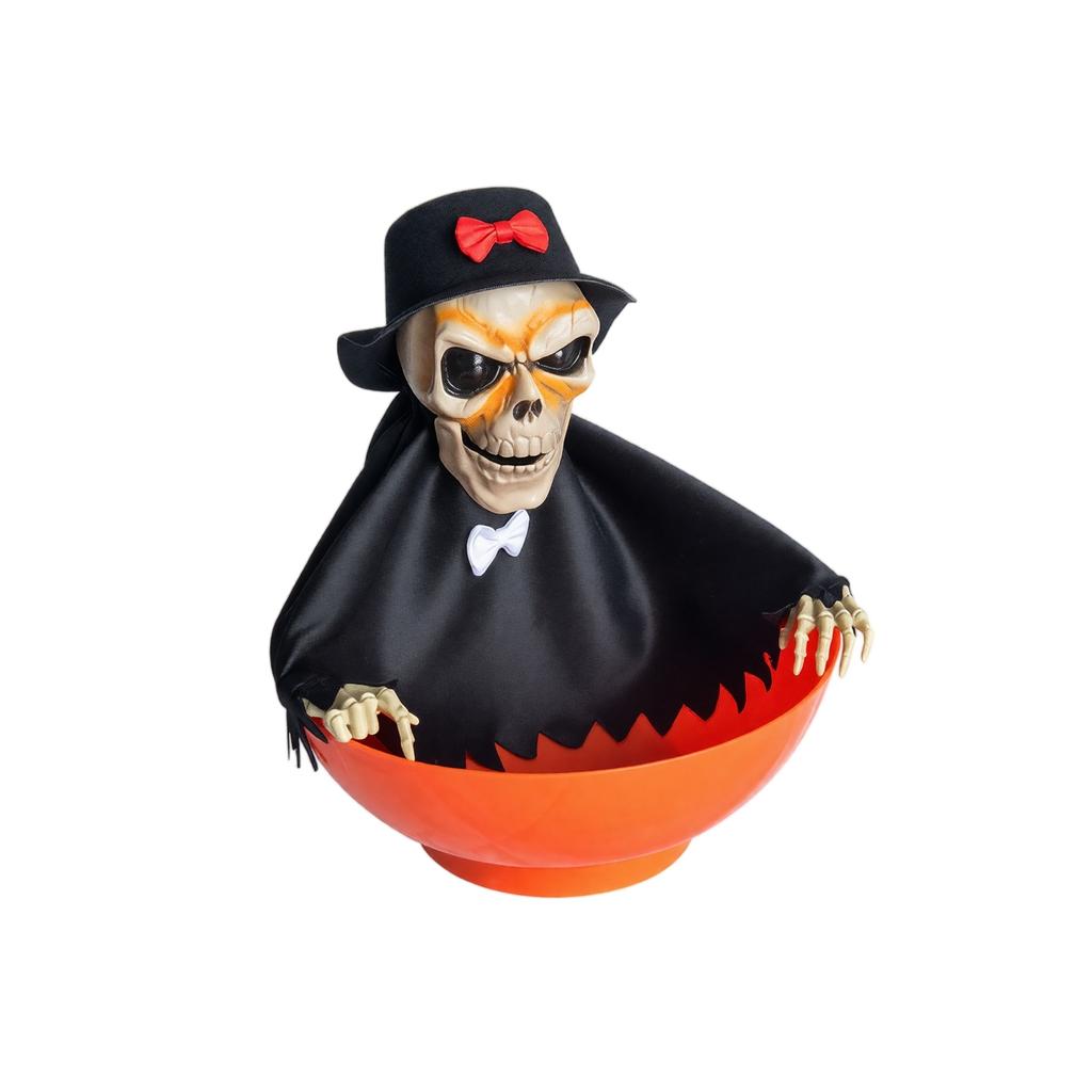 Halloween-Bewegungsaktivierte Süßigkeitenschale mit Ton- und Lichteffekten für Tischdekoration und interaktive Displays