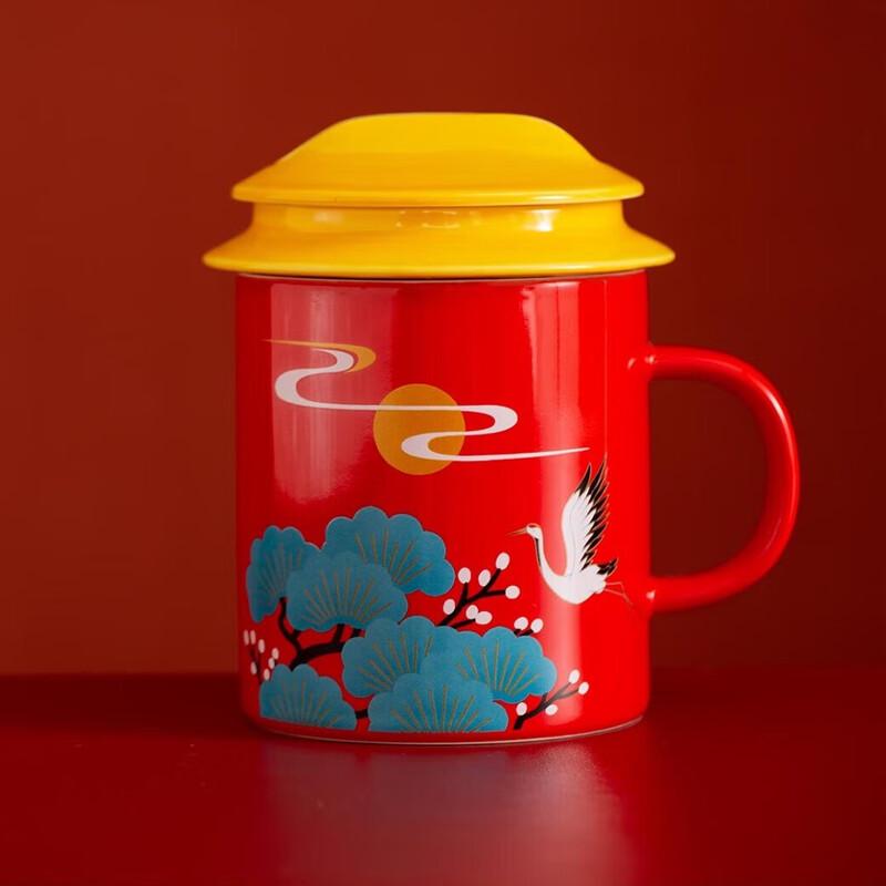 Gongli Forbidden City Auspicious Crane Ceramic Tea Infuser Cup