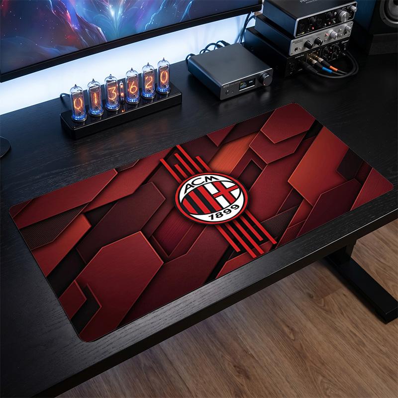 Tappetino per Mouse Grande Stampato AC Milan, Tappetino Morbido in Gomma Antiscivolo per Scrivania da Gioco per Ufficio Laptop Computer Decorazione