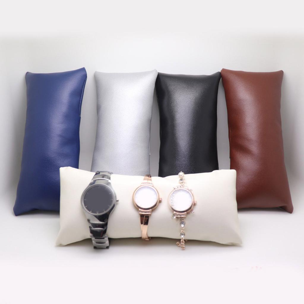 Pack of 2 PU Leather Jewelry Display Pillows Watch Pillows Watch Display Pad for Bracelets Watches Bangle Exhibits