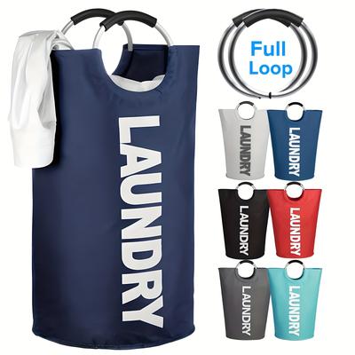 סל כביסה גדול 90 ליטר, שק כביסה מתקפל, סל כביסה גבוה עומד בפני עצמו, פח כביסה מתקפל