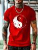 Herrtröja med Yin-yang-filosofimönster, 3D-printad, Tai Chi Bagua, kortärmad topp, avslappnad och moderiktig, rundhalsad