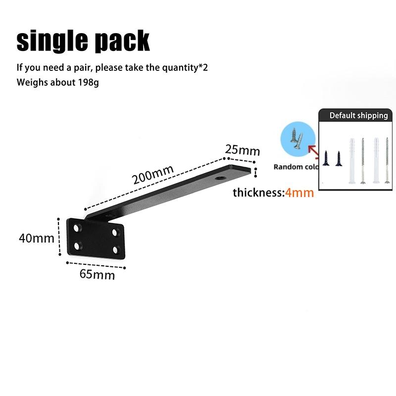 1 set kraftiga gjutjärnshyllor, flytande hyllkonsoler, 4 mm tjocka osynliga L-konsoler för hyllstöd