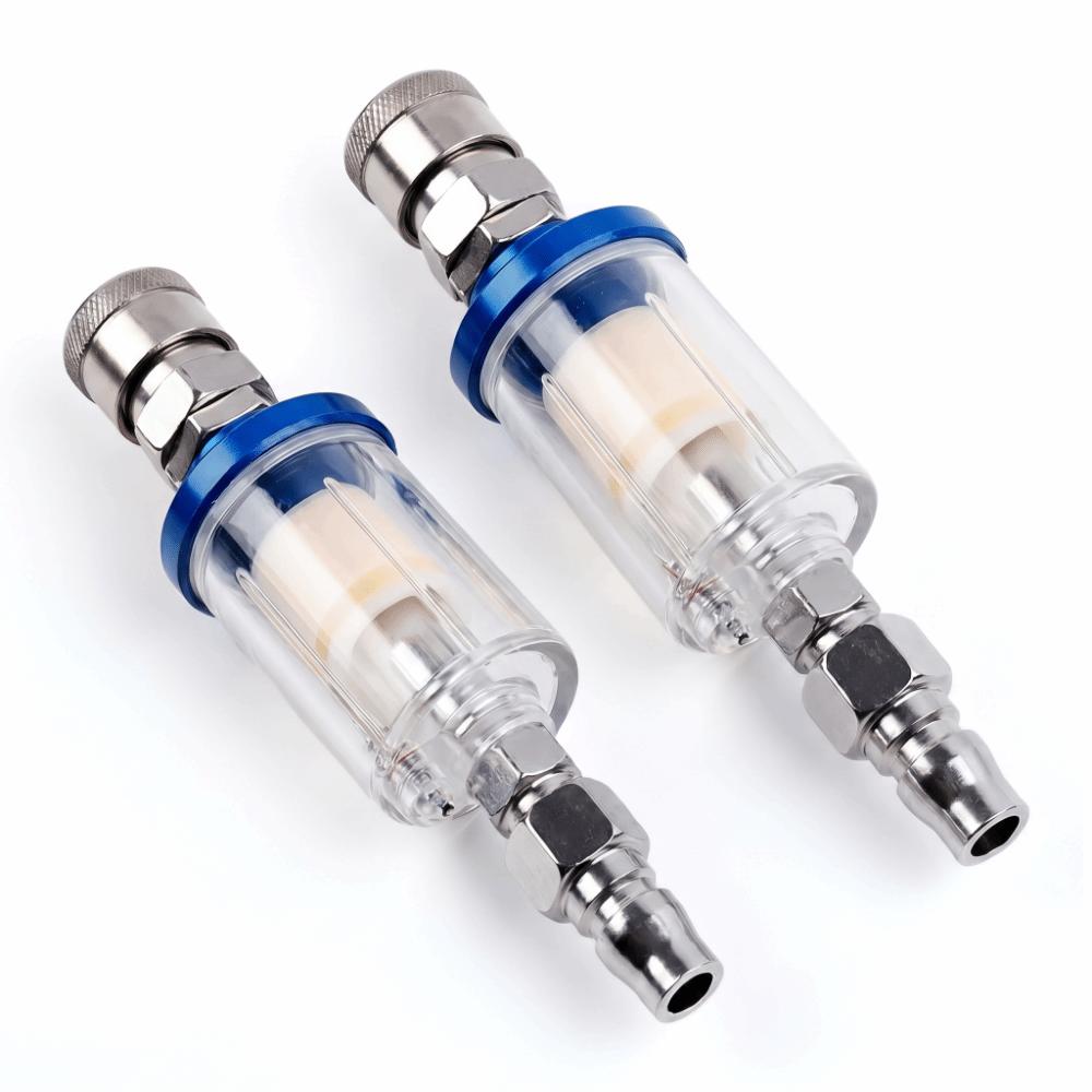 2pcs 1/4 Inch BSPP Oil Water Separator Male and Female Thread Plastic Compressed Air Filter 1/4 Inch NPT