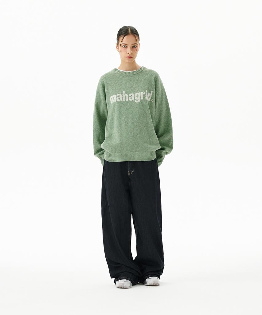 MAHAGRID Basic Logo Knit Sweater Green(Mg2Efmk620A)