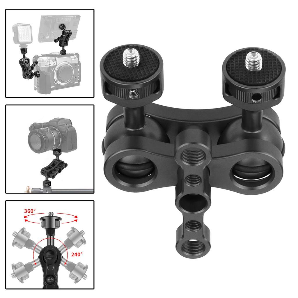 CNC 360° Arm Hand Extension Adapter w/Double Ballheads for Audio Recorders