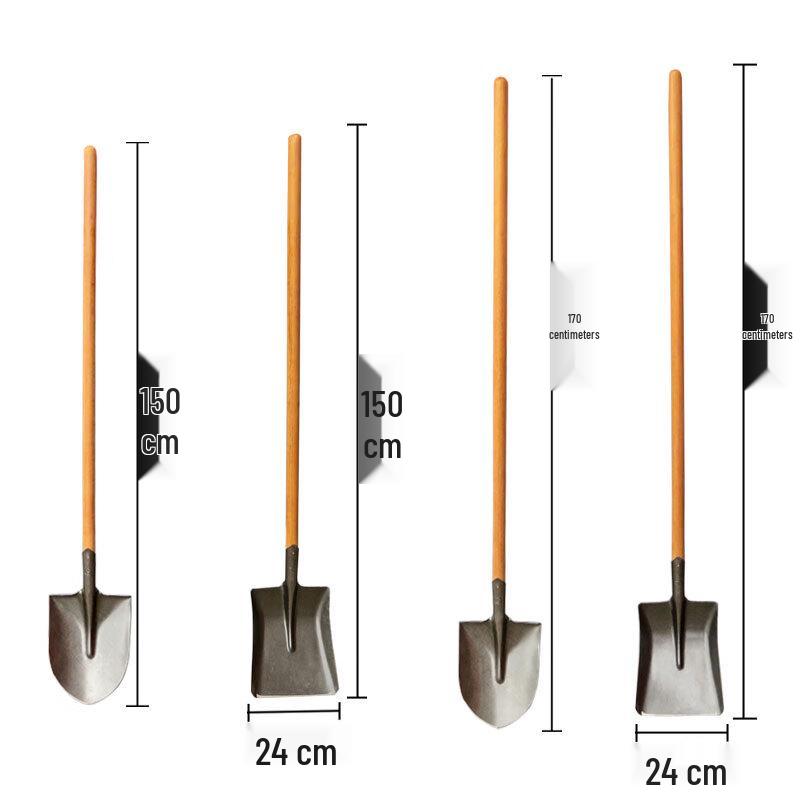 Stalowa łopata z drewnianą rączką do użytku zewnętrznego