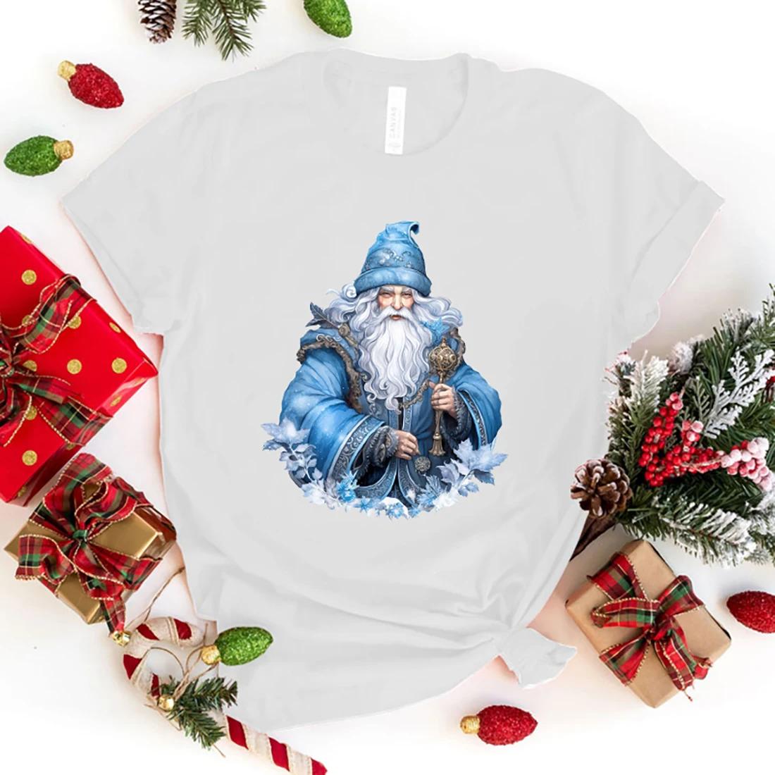 

Новая рождественская футболка с принтом Санта-Клауса для мужчин и женщин, модная повседневная летняя футболка с коротким рукавом XXXL золотой