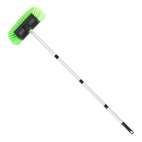 Car Cleaning Brush with Soft Synthetic Bristles Telescopic Handle Built-in Hose Attachment Car Wash Brush