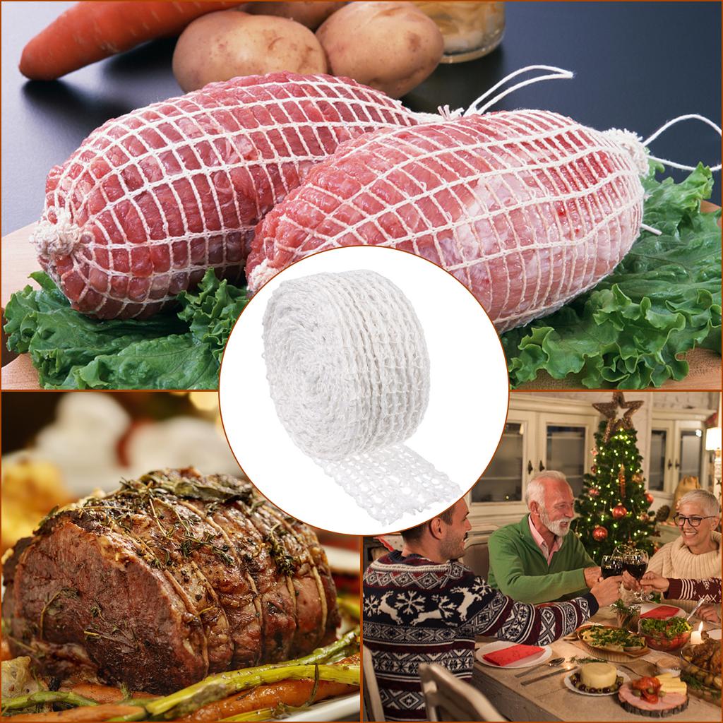 20M Fleischnetzrolle,Größe 18,Elastisches Räuchfleisch Geflügel Schinkennetz Fleisch Metzger Garn Netzrolle Verpackungsnetz,Rindfleischnetzrolle