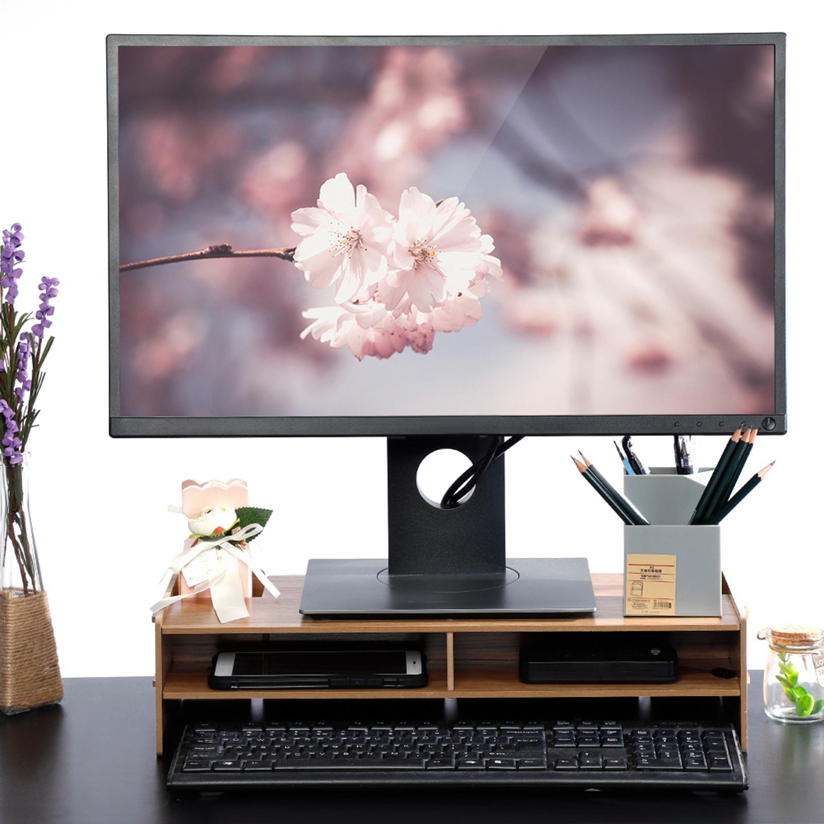 

Увеличивающая полка-стеллаж Стенд-держатель для экрана дисплея Основание-кронштейн для клавиатуры Деревянный Черный