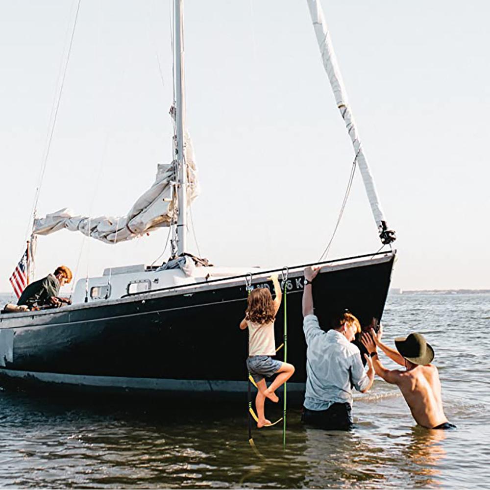 4-Stufen Bootsseilleiter für Schlauchboote, Fischerboote, Kajaks, Motorboote