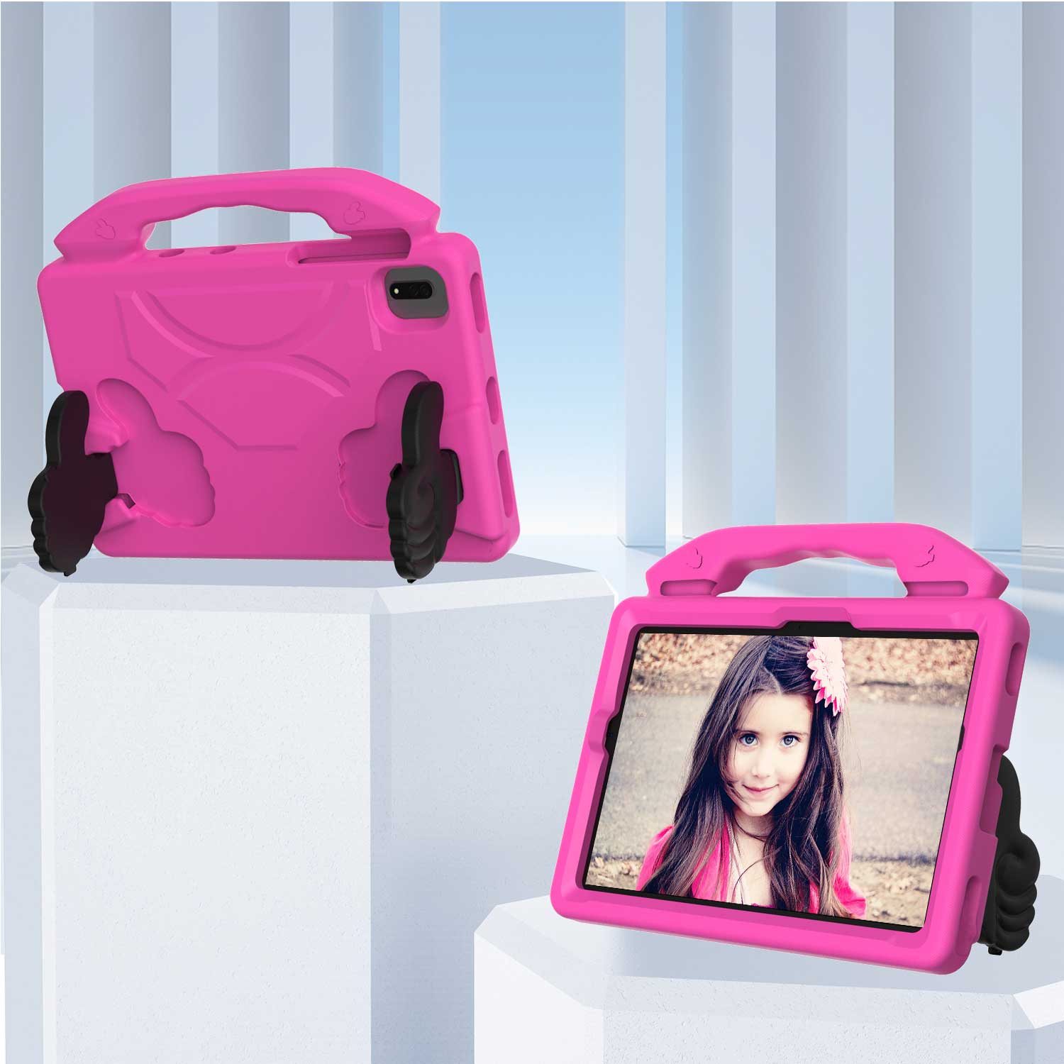 

Case for Lenovo Xiaoxin Pad 2024 Plus 11.5 Tab M11 P11 Pro Gen2 TB-330FU 331FC J606F 706F 350FU 350XU EVA Shockproof Kids Cover P11 TB-J606F-11 inch рожевий червоний колір