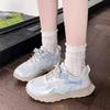 2025 summer women's shoes net shoes casual sports shoes women's new non-slip thick-soled travel shoes breathable mesh dad shoes