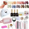 Ailes Gel Nail Starter Kit with 2 Types of Color 10 Colors To Choose and a Light with a White Light That Is Gentle On the Eyes and Skin Nuanced Kit