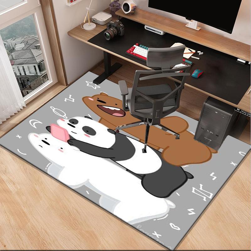 Bears Friends Adventure Office Rug Chair Mat, Game Carpet, Suitable for Front Door, Bedroom, Living Room, Desk, Holiday Gift