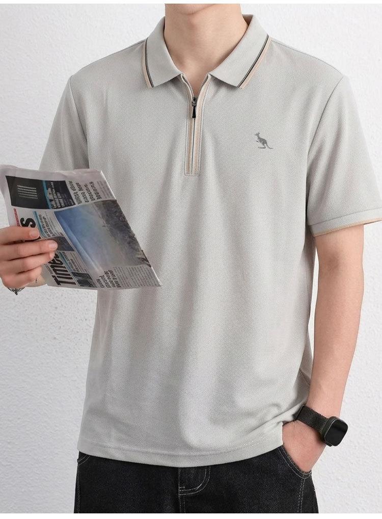 Scientific Blending Counter with Mulberry Silk, Linen, Acetate Fiber, Summer Polo Shirt, Men's Short Sleeved T-shirt