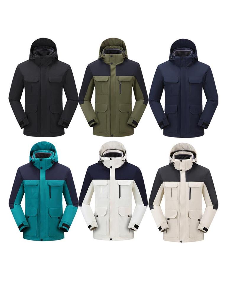 Customized Three-in-One Expedition Jacket: Winter Workwear with Cold Protection and Personalized Printing.