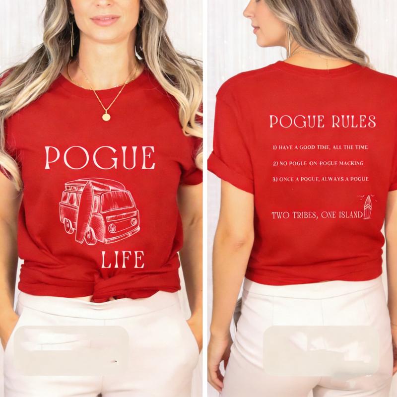 Pogue Fan Life Shirt Outer Banks Gift for Fans Rules Unisex Tee Commuter Allmatch Printed Tshirt Tops Casual Shortsleev