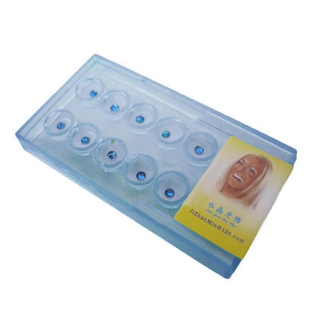 10pcs/Box 2mm Colorful Crystal Tooth Jewelry Ornaments Decor