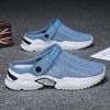 2025 Summer Korean Style Men's Flyknit Perforated Beach Slippers and Sandals