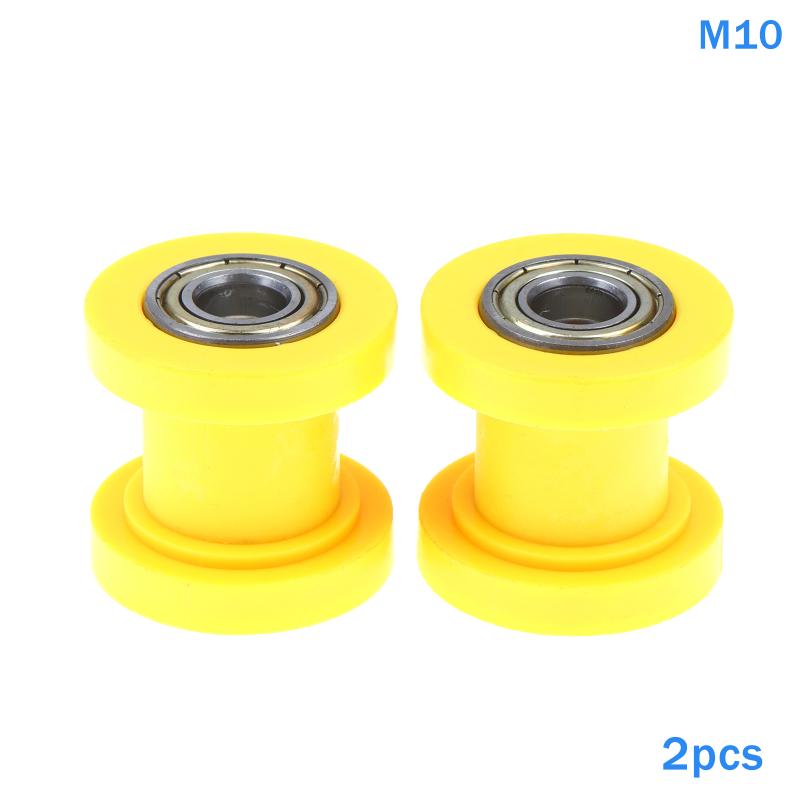 Motorbike Chain Tensioner Pulley 2Pcs 8MM 10MM Guide Wheels for Motocross Offroad Maintenance Performance Kit