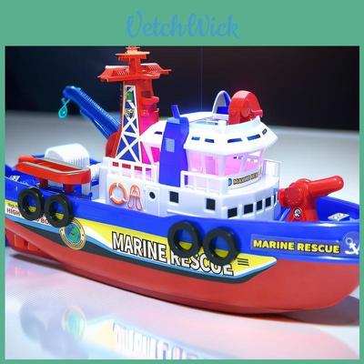 Elektrisches Feuerwehreinsatzboot Spielzeug mit Musik Lichtern für Kinder Entwicklung und Interaktives Spiel