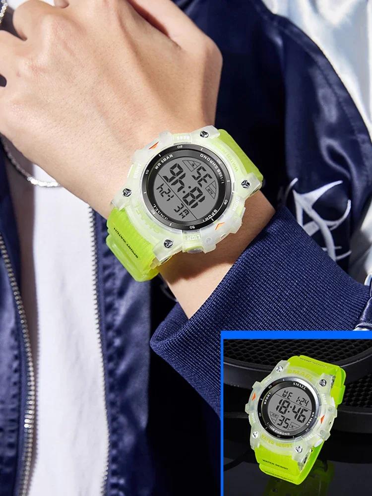 SMAEL 8123 Swimming Sport Watches for Men Alarm Clock Stopwatch Digital Watch LED Sports Watches Men's Wristwatch 50m Waterproof