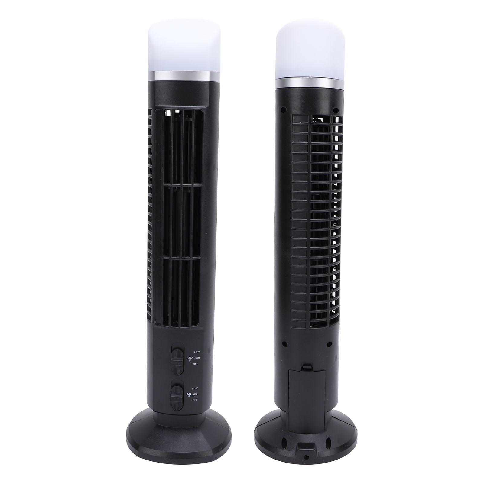 Bladeless Tower Fan Portable   Speed Silent Compact Space Saving USB Desk Bladeless Fan with Light for Home Bedroom