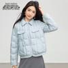 SNOWFLYING Women's Short Lightweight Lapel Down Jacket