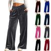 Damen High Waist Weite Hosen mit Kordelzug und Taschen Farbe Lässig Sportliche Hosen