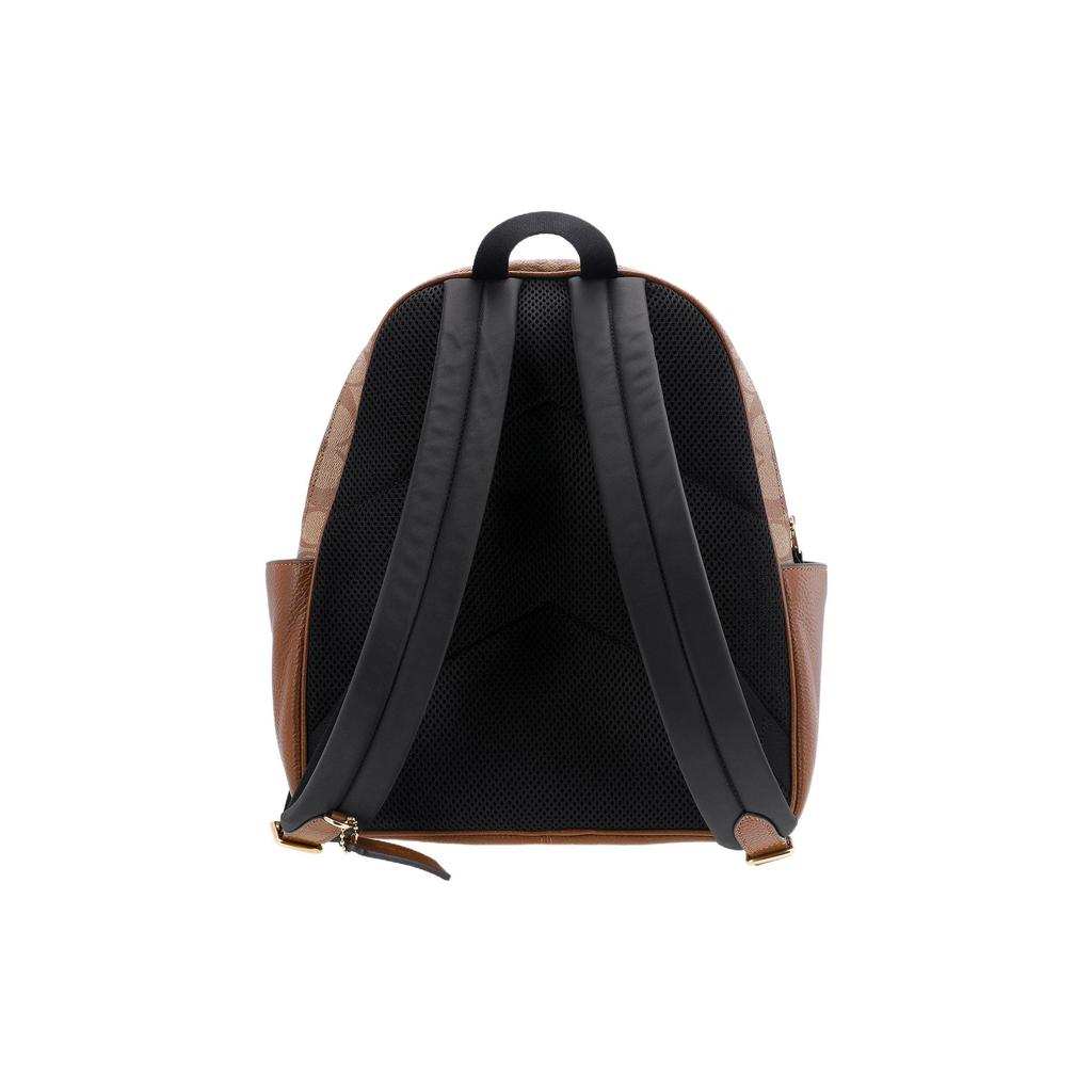 COACH Court Coated Canvas With Refined Pebbled Leather Backpack Large Women's Brown Monogram 5671-IME74