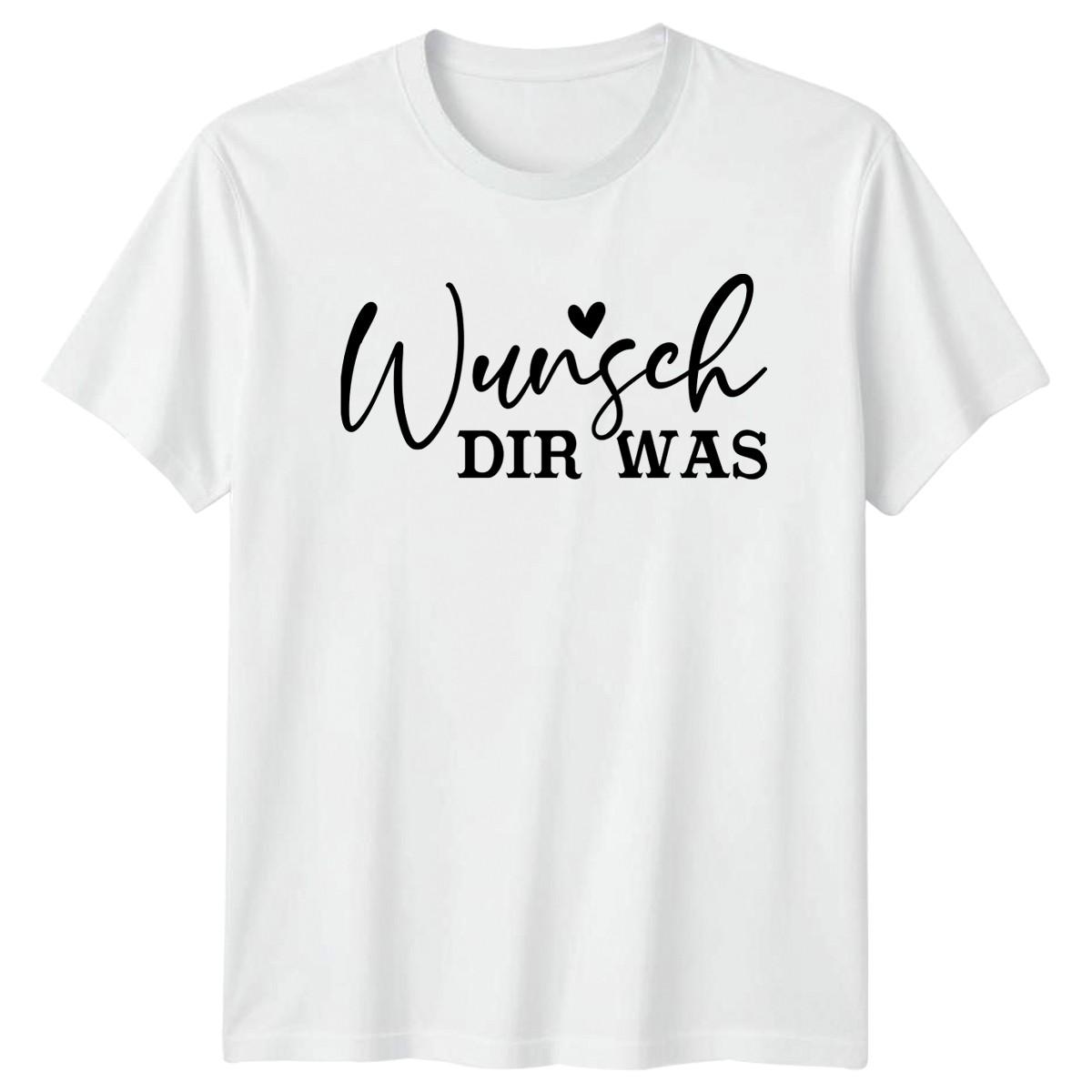 Wunsch Dir Was T-Shirt German Quote Positivity Birthday Gift For Him And Her M