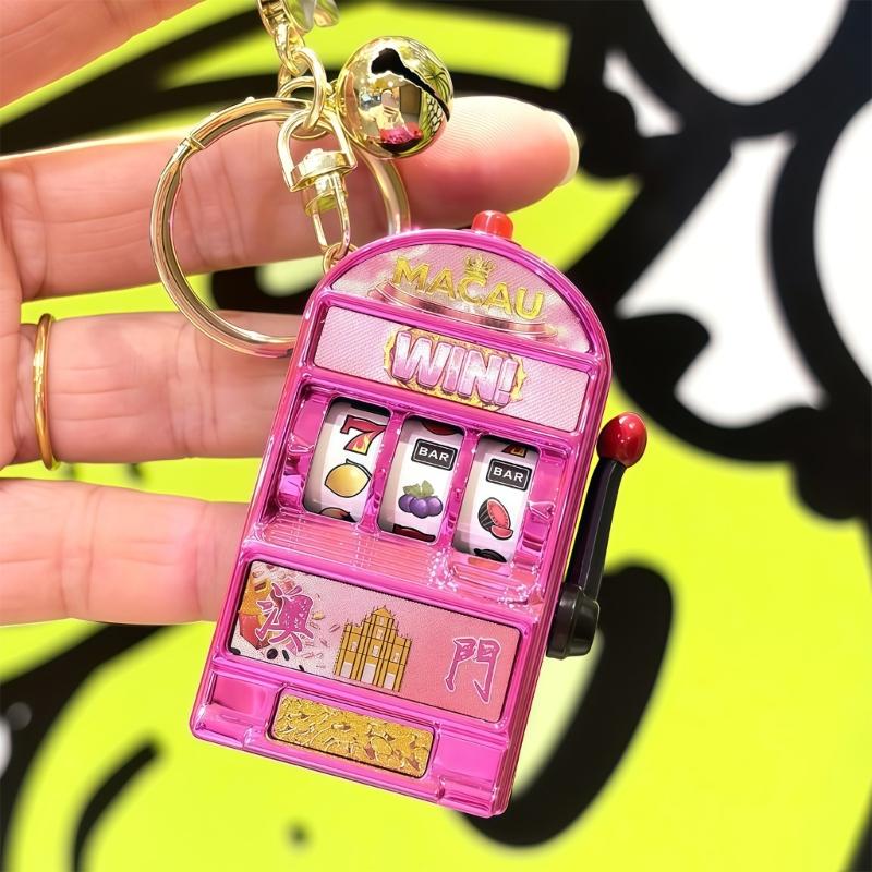 Mini Fruit Machine Machine Keychain With Light And Sound Effects Fun Casinos Style Toy For Home Decors And Gifts