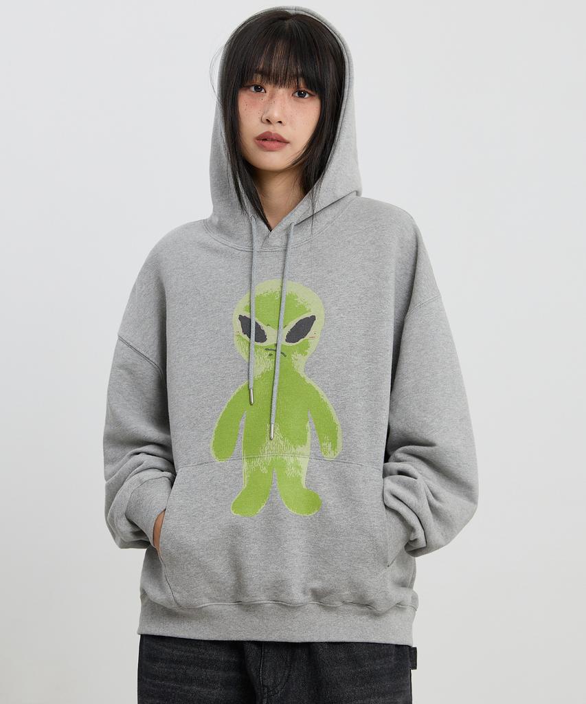 Alien Graphic Hoodie Grey