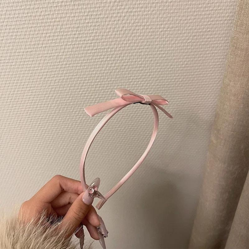 Satins Ribbon Bow Hairband Princess Headband Bride Wedding Hairhoop Decorations