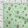 oneOone Cotton Flex Fabric Dot & Cartoon Owl Bird Print Fabric by The Yard 40 Inch