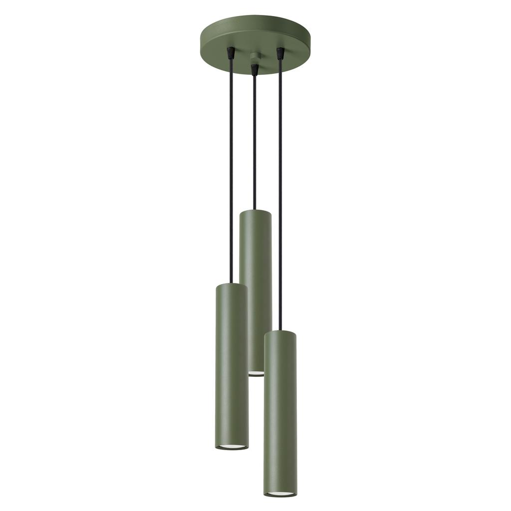 Lagos 3P hanging lamp, olive green