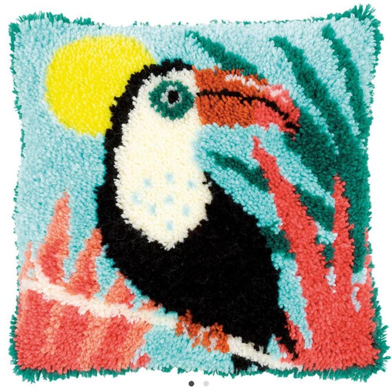 Cartoon Animal Pillow Embroidery Latch Hook Kit Carpet Undefined Latch Hook Rug Button Pad Set Smyrna Package Knooppakket Kits