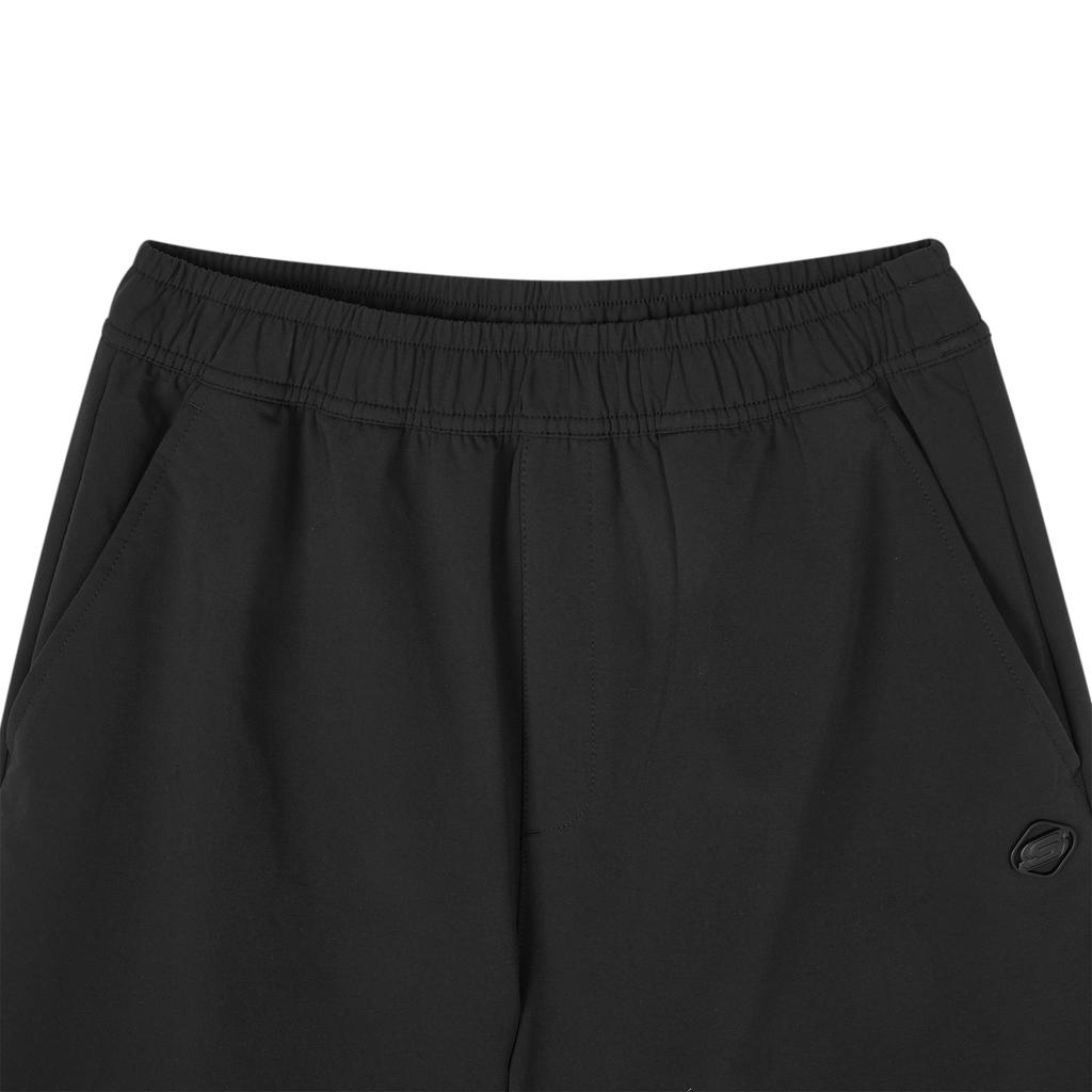 Skechers Solid Color Outdoor Mid Waist Straight Loose Casual Pants Women Bottoms Carbon-Black L324W057-0018