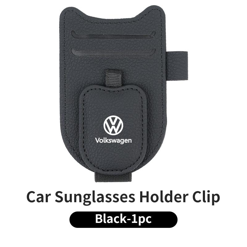 Car Sunglasses Holder Leather Sun Visor Glasses Clip Key For Volkswagen VW Polo Golf 6 7 8 Jetta Passat Tiguan Touran T-ROC GTI Zl1