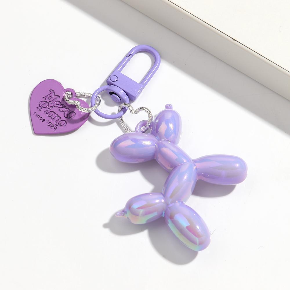 Kreativer Großer Ballon Hund Herz Schlüsselanhänger für Frauen Mädchen Niedlich AB Bunt Acryl Hund Schlüsselanhänger Handy Tasche Anhänger Zubehör Geschenke