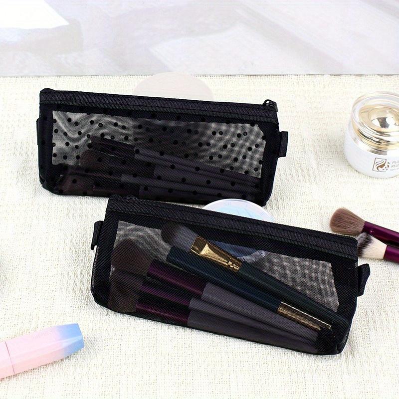 Transparent Mesh Pencil Case,Office Desktop Storage Bag,Makeup Bag,Stationery Bag,Large Capacity Pencil Case,Office Supplies