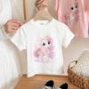 Girls' Casual Cotton Short-sleeved T-shirt, Summer Children's Cute Little Horse Printed T-shirt
