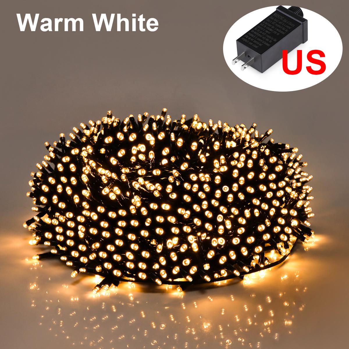 

100-1000Lights LED Christmas Lights Fairy String Light 110V 220V to DC24V Warm White RGB LED Garden Lights Home Xmas Tree Decor 10m 100LEDS
