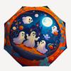 Halloween Ghostly Fun PlateUmbrella, Portable 3-Fold Compact Umbrella,Christmas Gift ES376